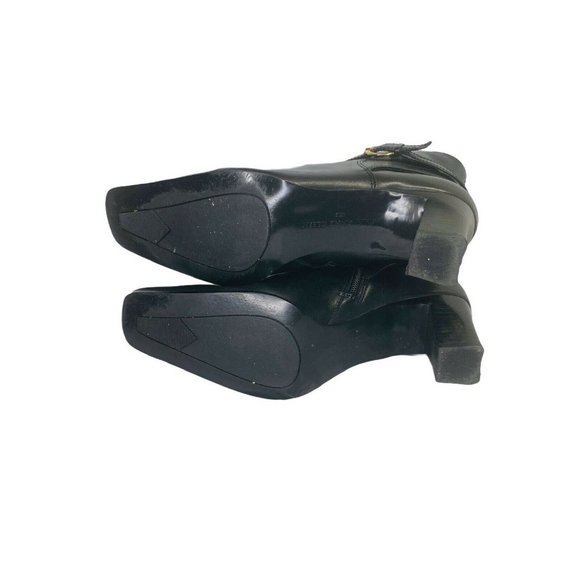 Anne Klein Womens Mamnara Black Leather Ankle Boot - Picture 7 of 8